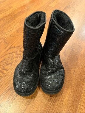 UGG Black Sequin Mid-Calf Women's Boots